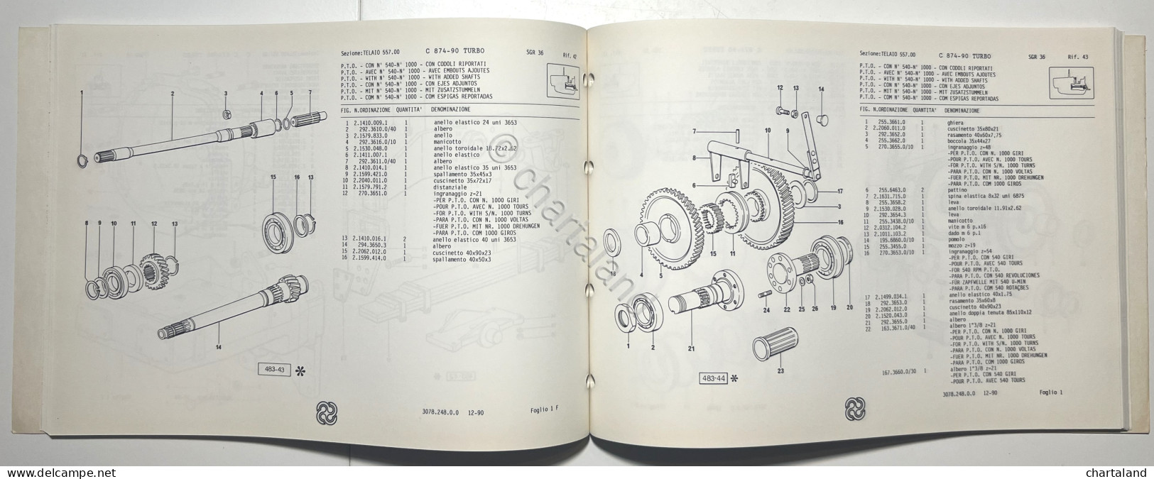 Catalogo Ricambi Originali Lamborghini Trattori - C 874-90 Turbo Ergomatic 1990 - Andere & Zonder Classificatie