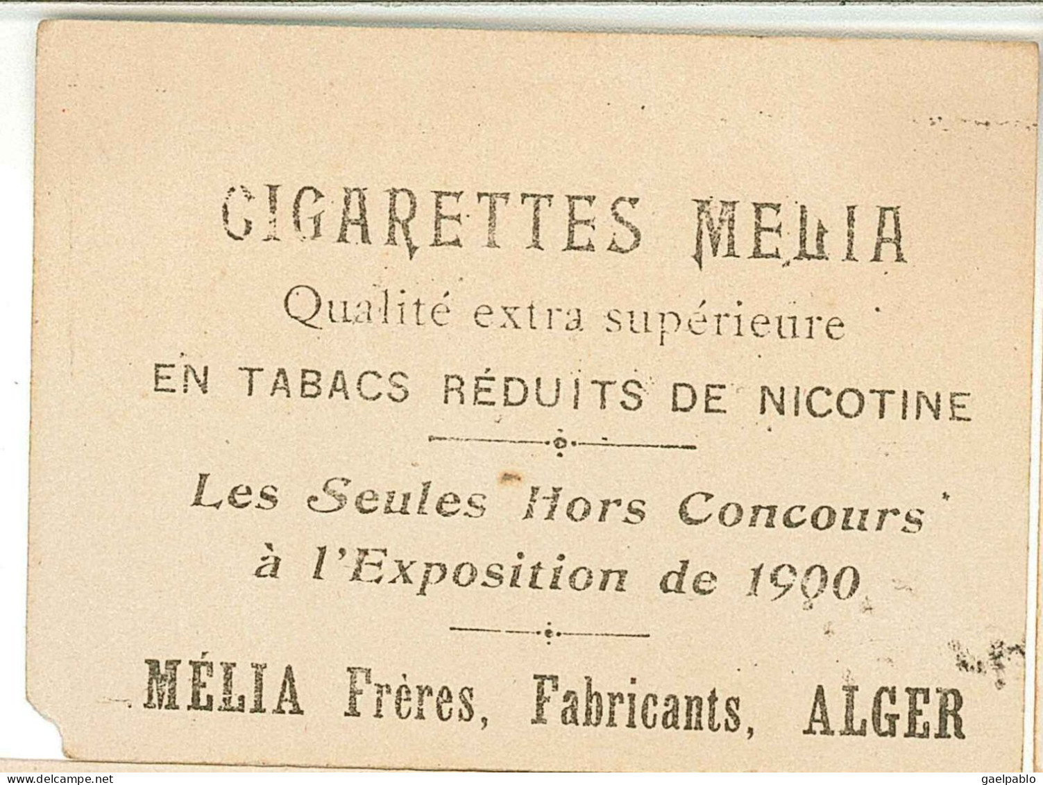 CIGARETTES MELIA -   D' ARY - Melia