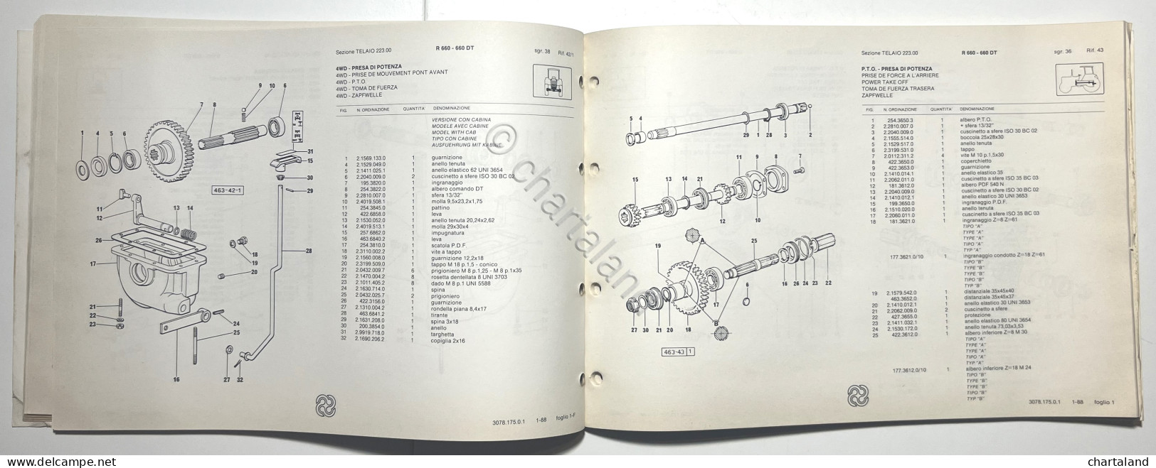 Catalogo Ricambi Originali Lamborghini Trattori - R 660-660 DT - Ed. 1988 - Other & Unclassified