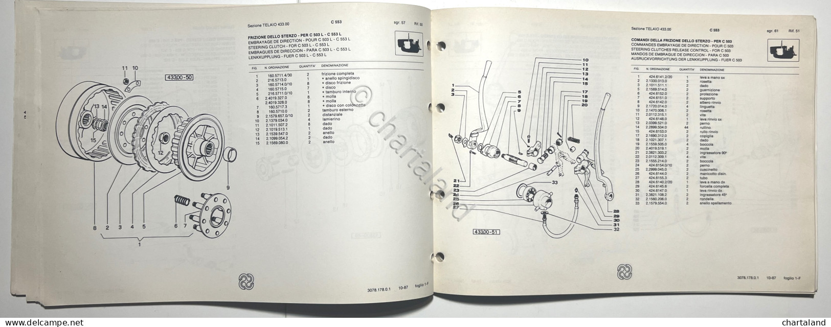 Catalogo Ricambi Originali Lamborghini Trattori - C 503 - C 553 - Ed. 1987 - Andere & Zonder Classificatie