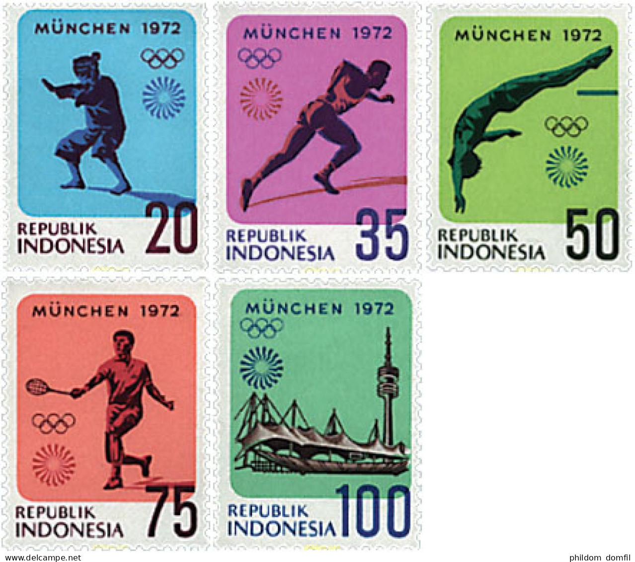 48044 MNH INDONESIA 1972 20 JUEGOS OLIMPICOS VERANO MUNICH 1972 - Indonesia