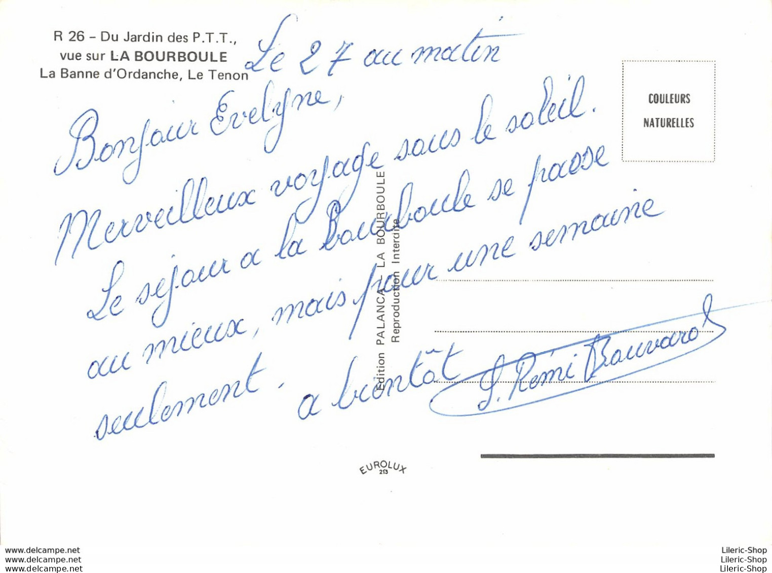 ►LA BOURBOULE►63◄►CPM◄1980►DU JARDIN DES P.T.T, VUE SUR LE VILLAGE▬LA BANNE▬LE TENON► ÉDIT. PALANCA R 26 - La Bourboule