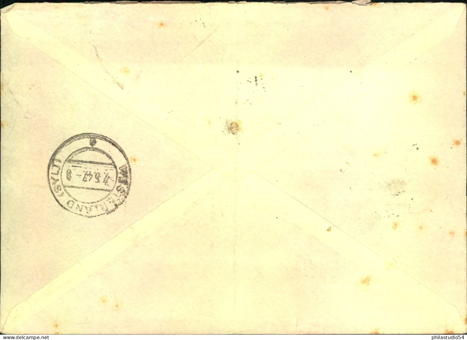 1947, R-Brief Mit Notzettel Von WESTERLAND Nach Niebüll. Mit Gestrichenem Nachporto "108" - Covers & Documents