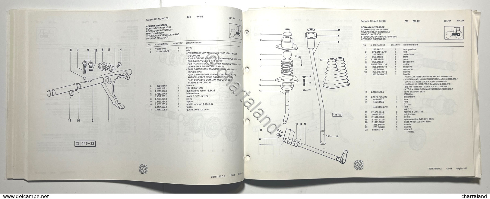 Catalogo Ricambi Originali Lamborghini Trattori - 774 / 774-80 - Ed. 1988 - Otros & Sin Clasificación