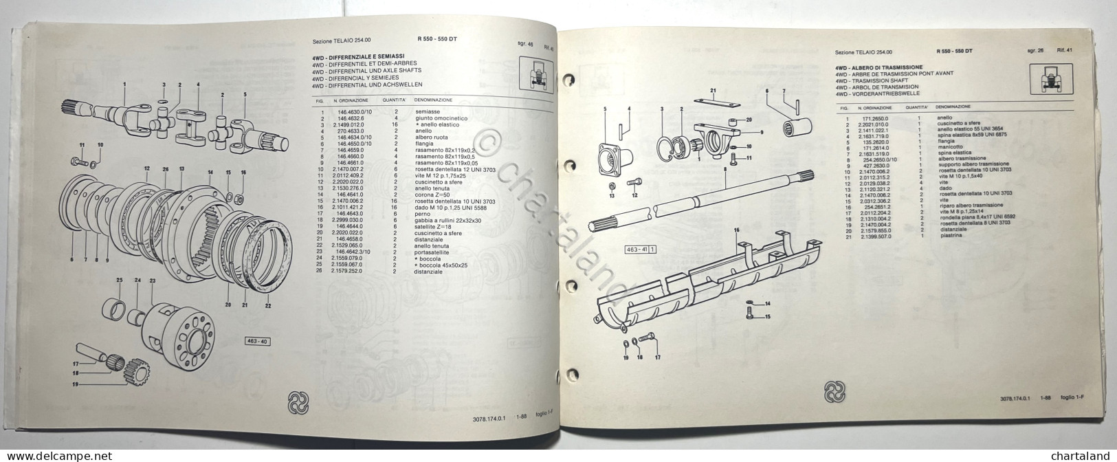 Catalogo Ricambi Originali Lamborghini Trattori - R 550 - 550 DT - Ed. 1988 - Sonstige & Ohne Zuordnung