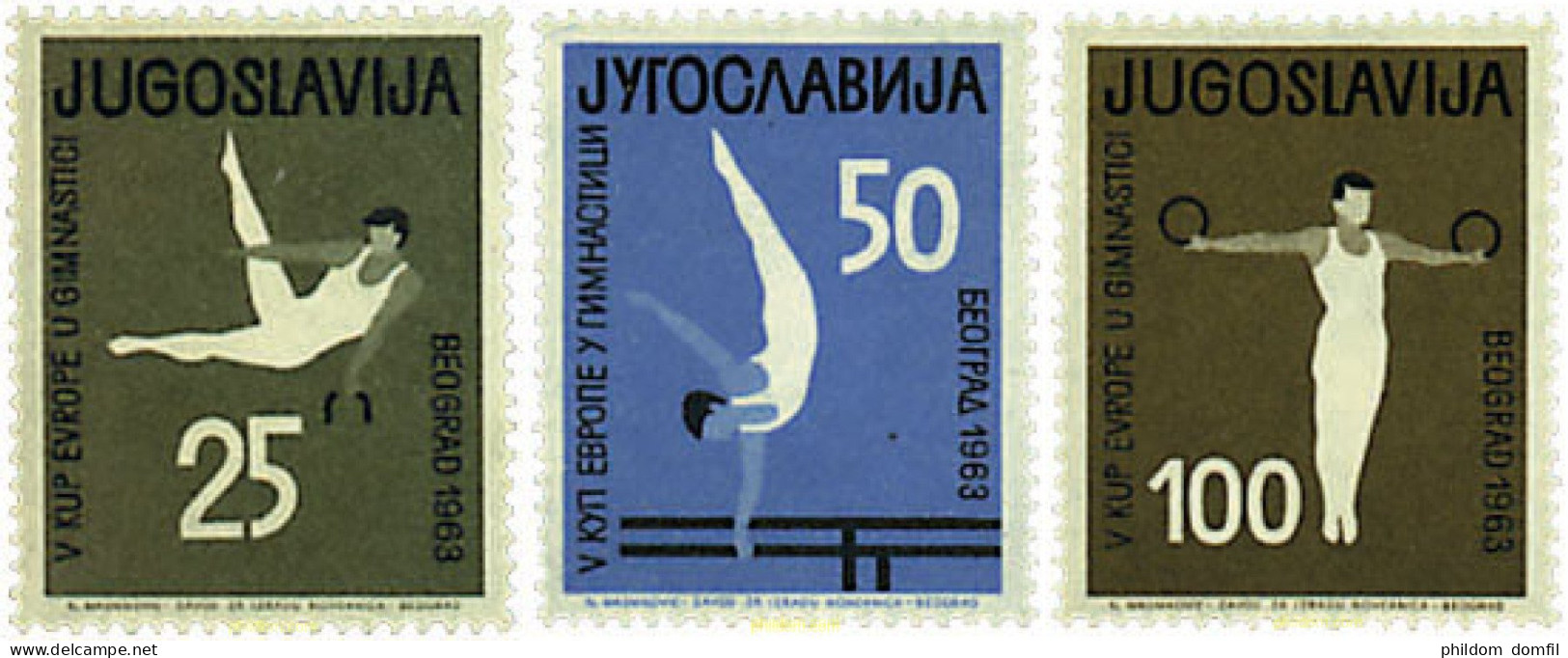 67161 MNH YUGOSLAVIA 1963 5 PREMIO DE EUROPA DE GIMNASIA - Neufs