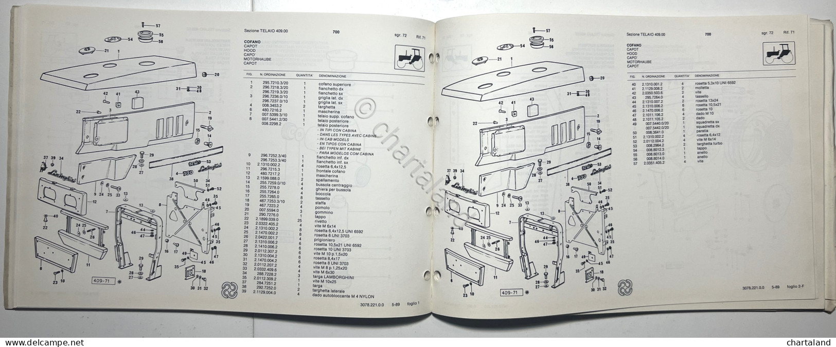 Catalogo Ricambi Originali Lamborghini Trattori - 700 - Ed. 1989 - Autres & Non Classés