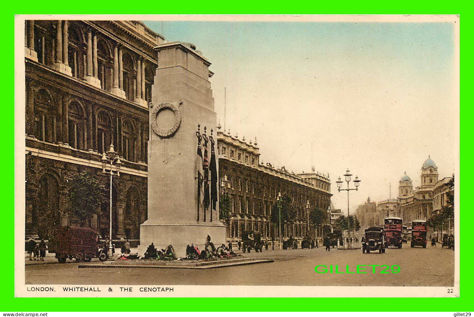 LONDON, UK - WHITEHALL & THE CENOTAPH - PUB. BY PHOTOCHROM CO LTD - WELL ANIMATED - - Whitehall