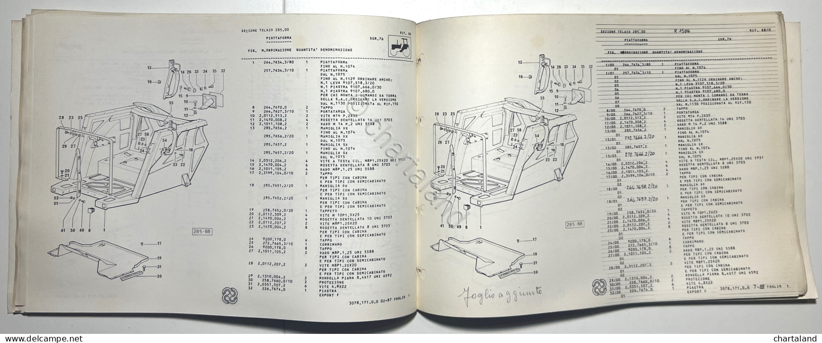 Catalogo Ricambi Originali Lamborghini Trattori - R 1506 - Ed. 1987 - Autres & Non Classés