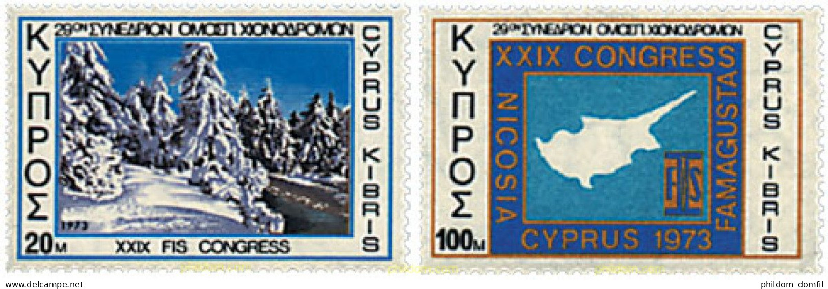 71718 MNH CHIPRE 1973 29 CONGRESO DE LA FEDERACION INTERNACIONAL DE ESQUI - Unused Stamps