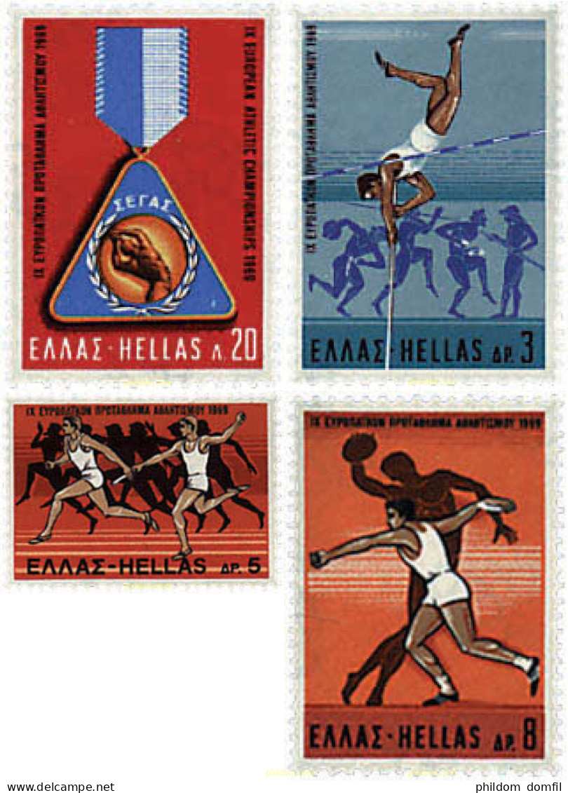 66000 MNH GRECIA 1969 9 CAMPEONATO DE EUROPA DE ATLETISMO EN ATENAS - Ongebruikt