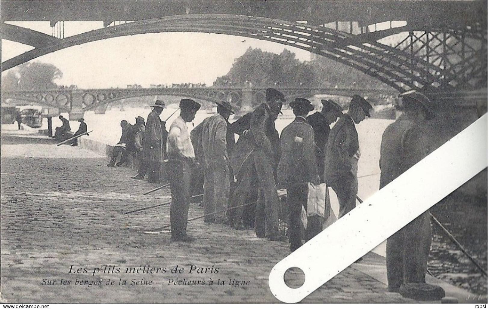 75 Paris, Les P'tits Métiers (Atget), V.P. N°79   Sur Les Berges De La Seine,  Pêcheurs à La Ligne),  D5292 - Petits Métiers à Paris