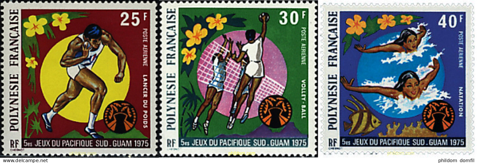 43549 MNH POLINESIA FRANCESA 1975 5 JUEGOS DEPORTIVOS DEL PACIFICO SUR - Unused Stamps