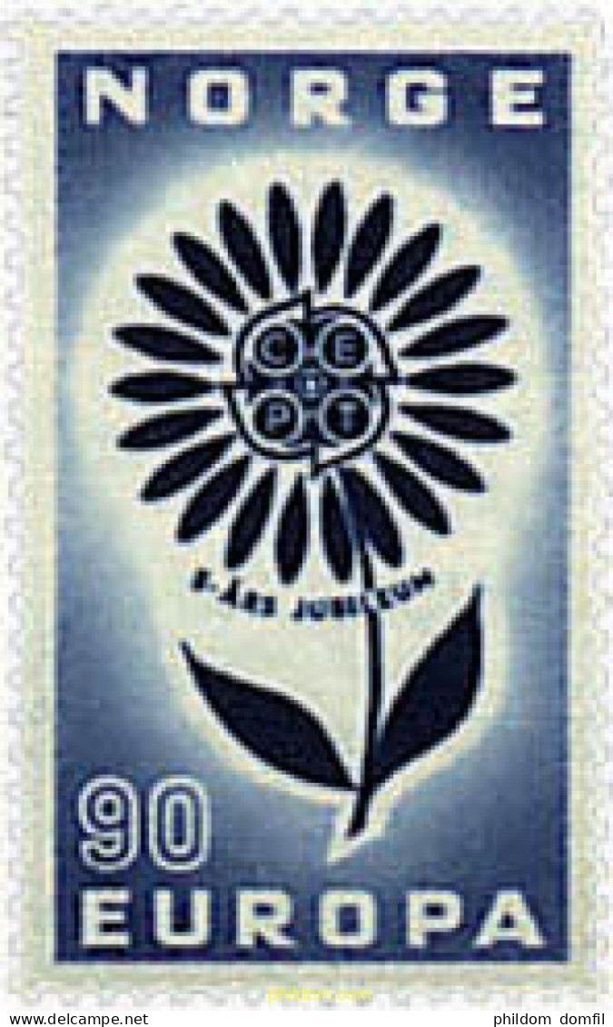 97464 MNH NORUEGA 1964 EUROPA CEPT. MARGARITA CON 22 PETALOS - Unused Stamps