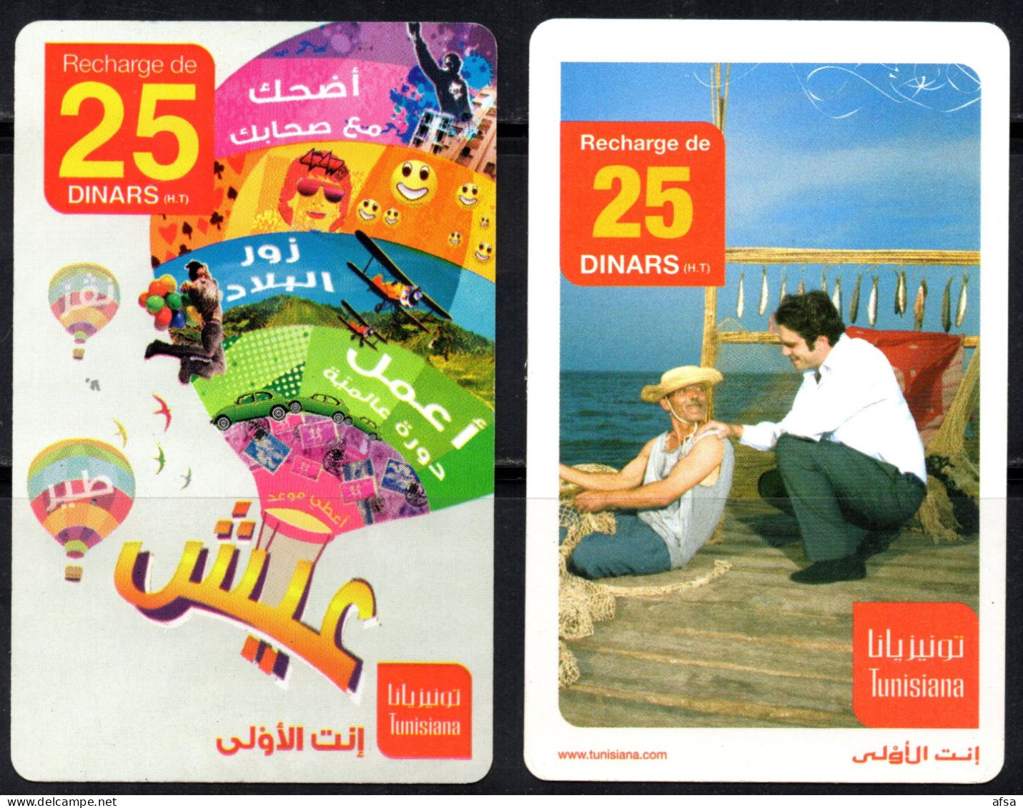 Cartes De Recharge -Tunisiana-2 Images (Recto-Verso) -2 Scans - Tunisie