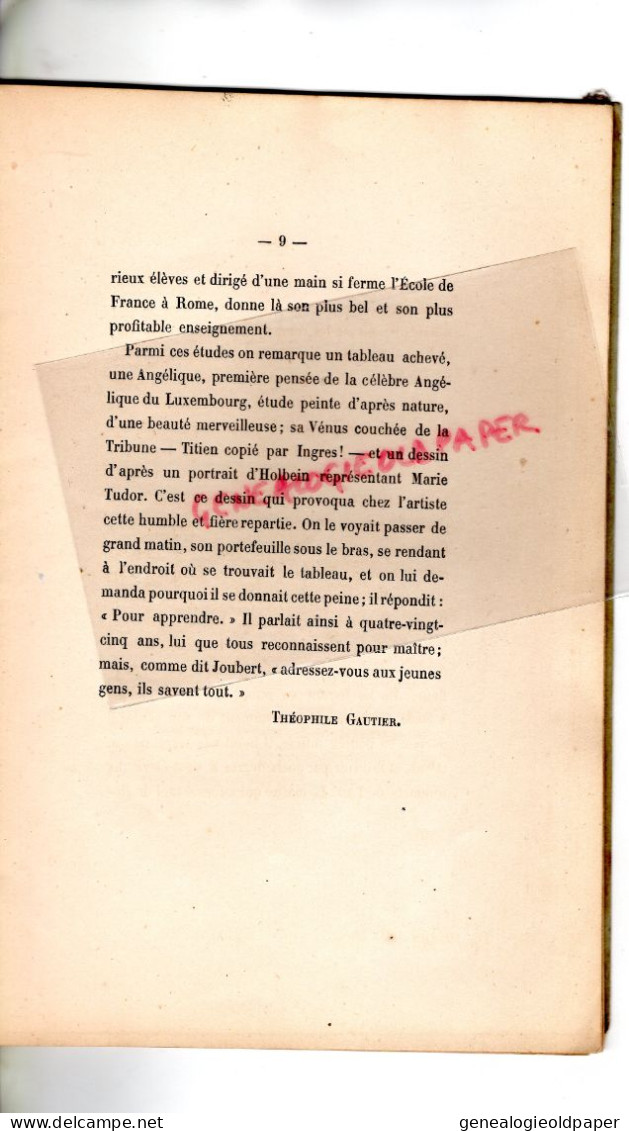 82- MONTAUBAN- 75- PARIS- RARE CATALOGUE VENTE TABLEAUX DESSINS INGRES-PEINTRE-1867- CHARLES PILLET -M. HARO -DROUOT - Historische Dokumente