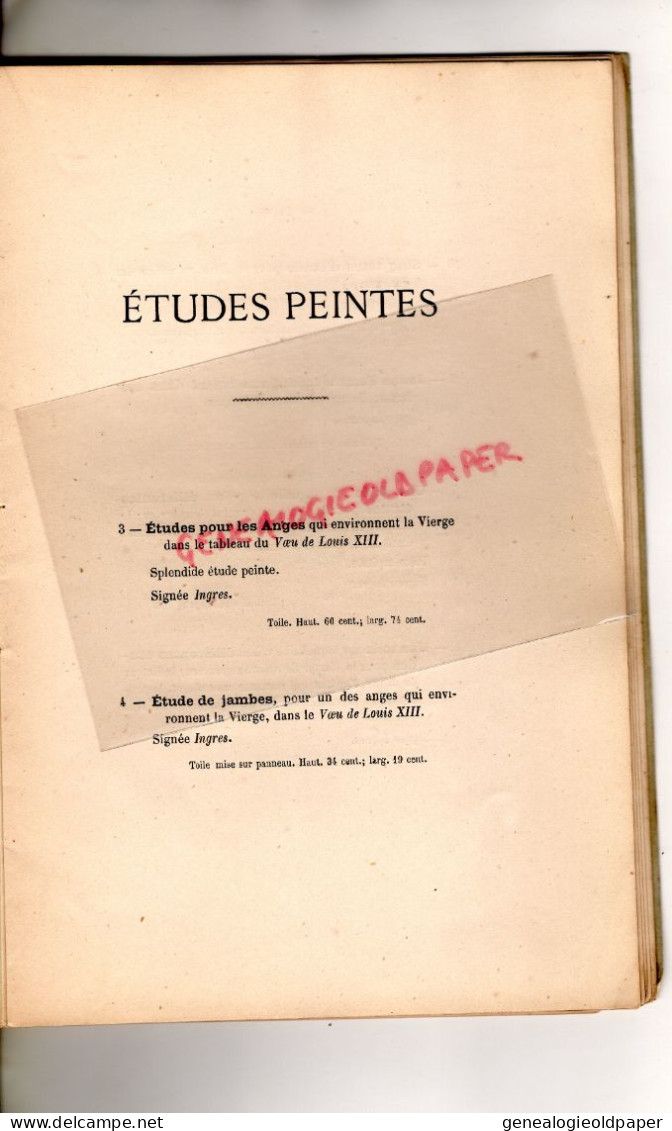 82- MONTAUBAN- 75- PARIS- RARE CATALOGUE VENTE TABLEAUX DESSINS INGRES-PEINTRE-1867- CHARLES PILLET -M. HARO -DROUOT
