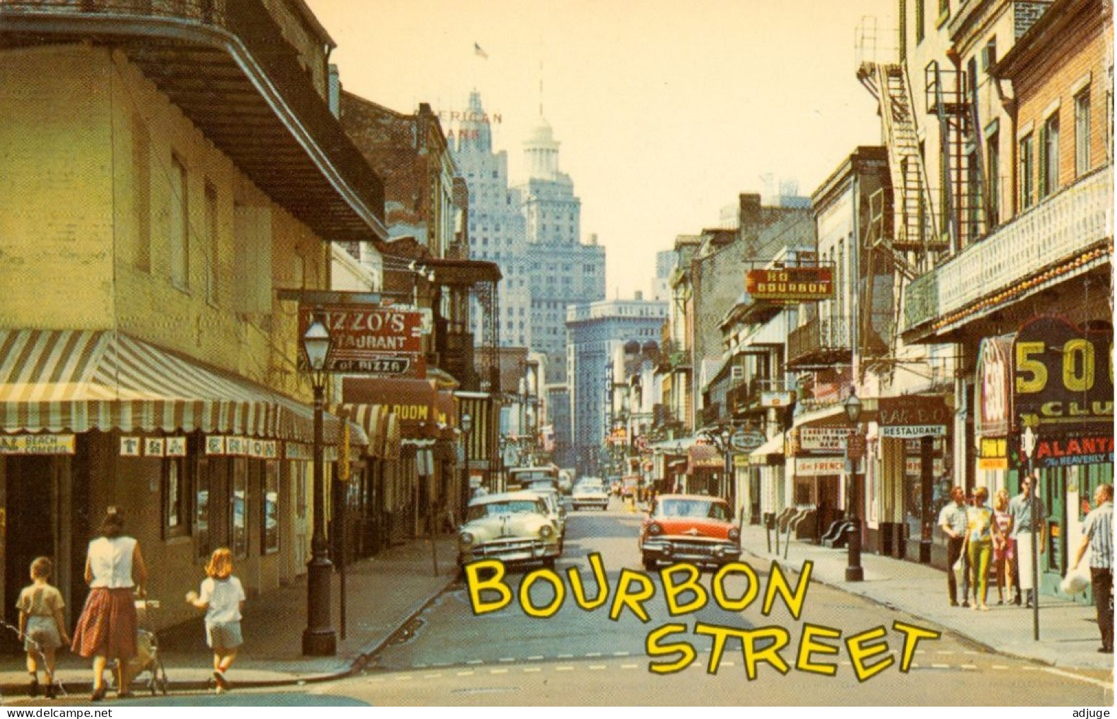 CPM- NEW ORLEANS - BOURBON STREET - Carte DOUBLE - TBE * Cf. Scans * - New Orleans