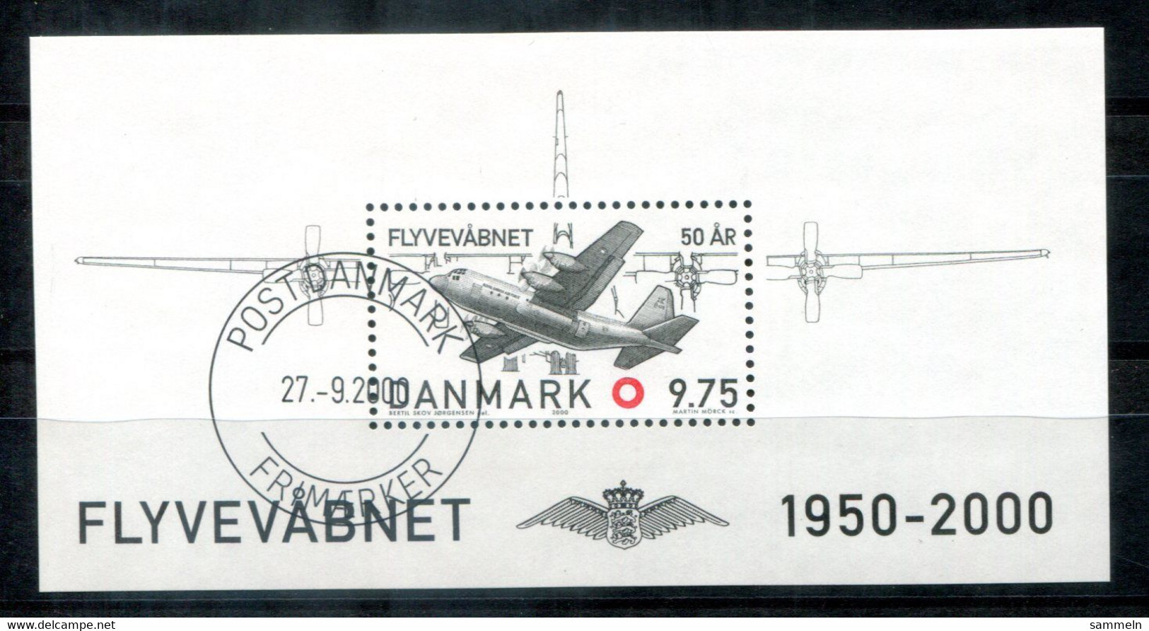 DÄNEMARK Block 15, Bl.15 FD Canc. - Flugzeug, Plane, Avion - DENMARK / DANEMARK - Blocks & Kleinbögen