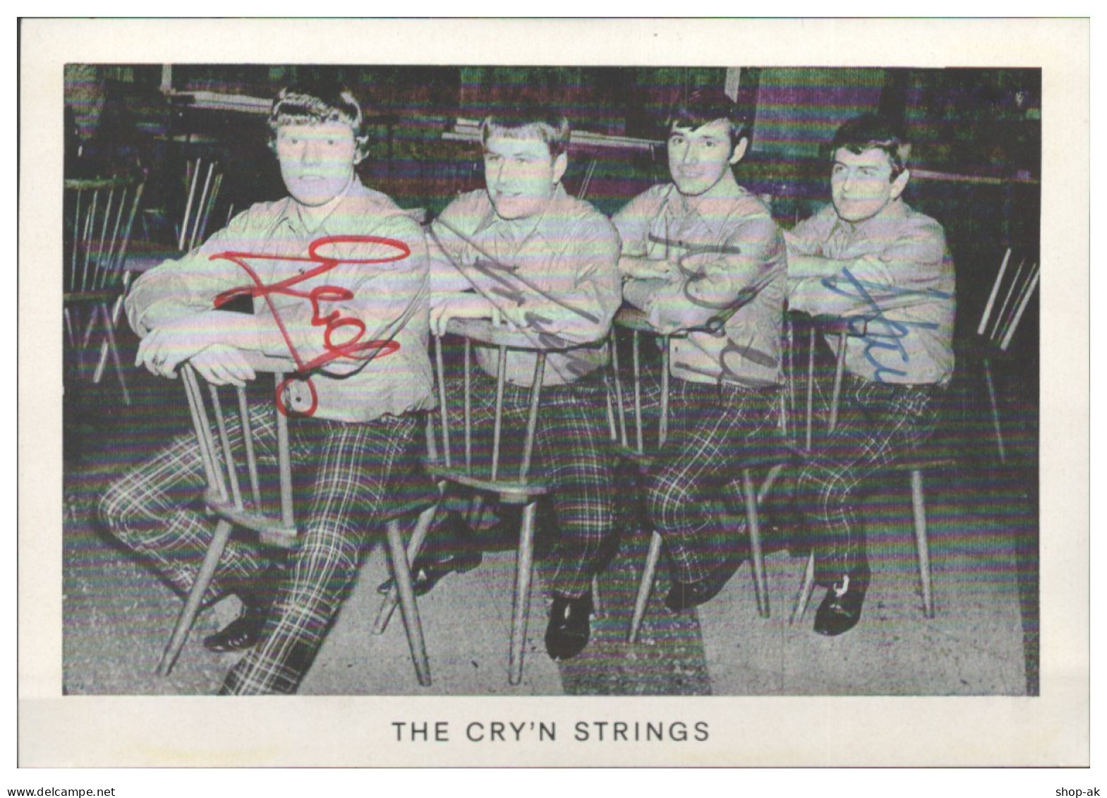 V6269/ The Cry`n Strings Beat- Popband Autogramm Autogrammkarte 60er Jahre - Autographs