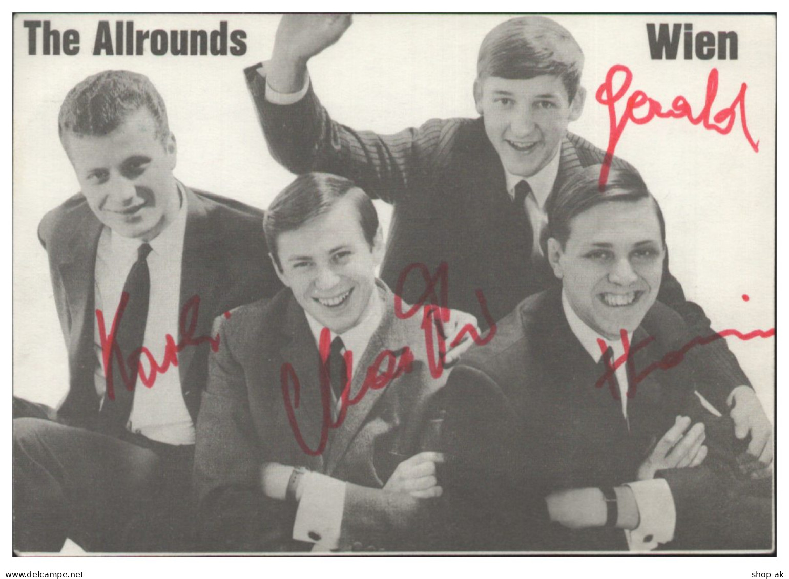 V6270/ The Allrounds Aus Wien Beat- Popband Autogramm Autogrammkarte 60er Jahre - Autographs