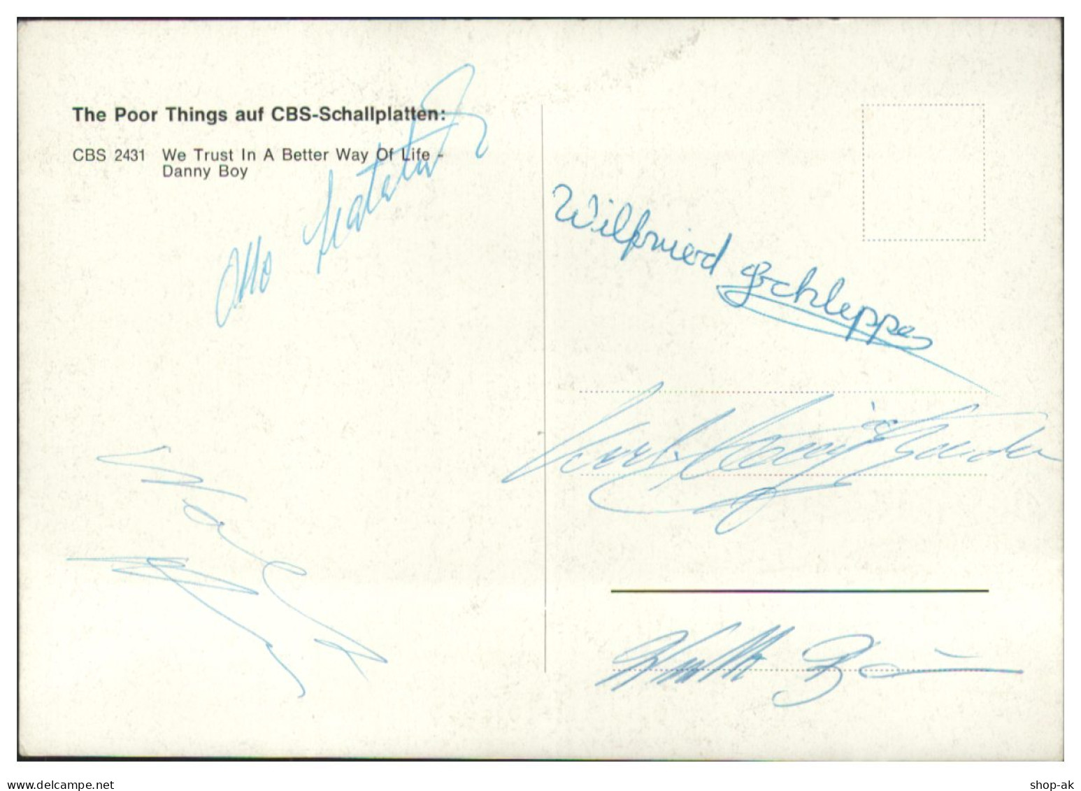 V6287/ The Poor Things Beat- Popband Autogramm Autogrammkarte 60er Jahre - Autographs