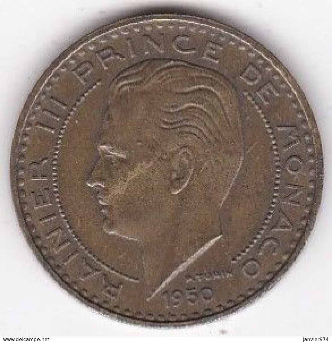 Monaco 20 Francs 1950 Rainier III , En Cupro Aluminium - 1949-1956 Old Francs