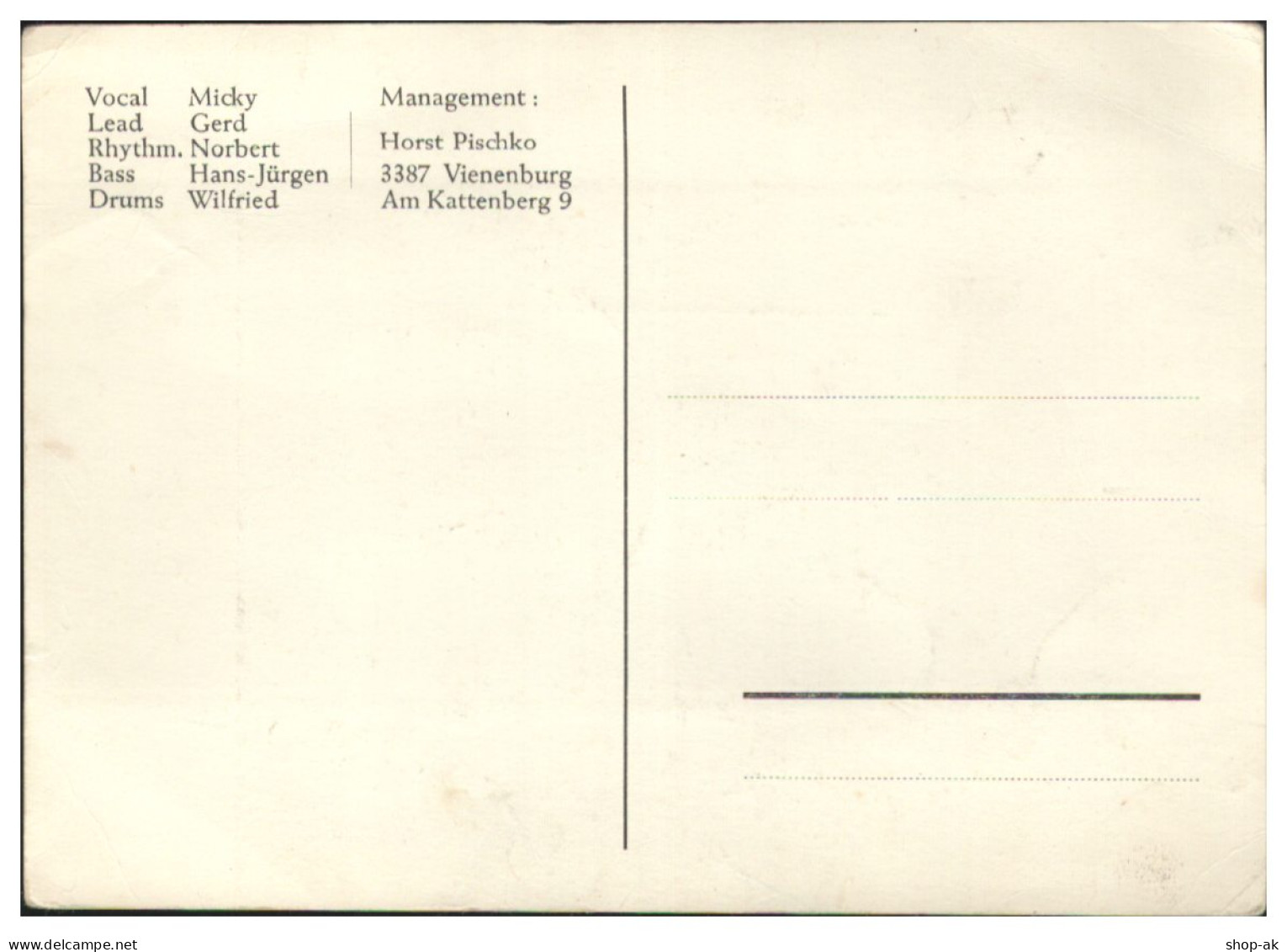 V6295/ The Shanes Aus Goslar  Beat- Popband  Autogrammkarte 60eer Jahre - Other & Unclassified