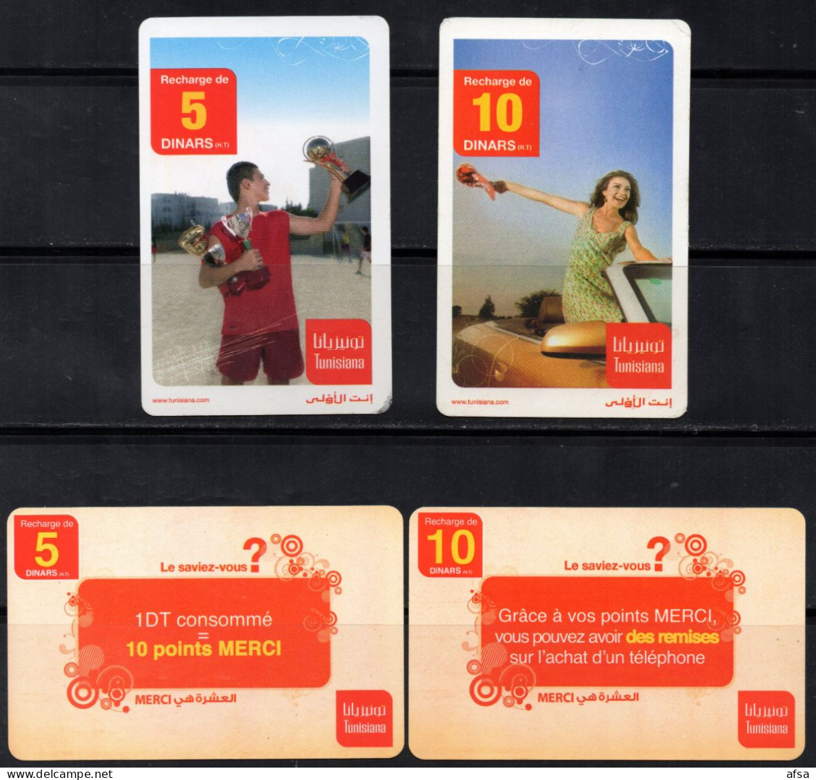 Cartes De Recharge -Tunisiana-2 Images (Recto-Verso) -2 Scans - Tunesië