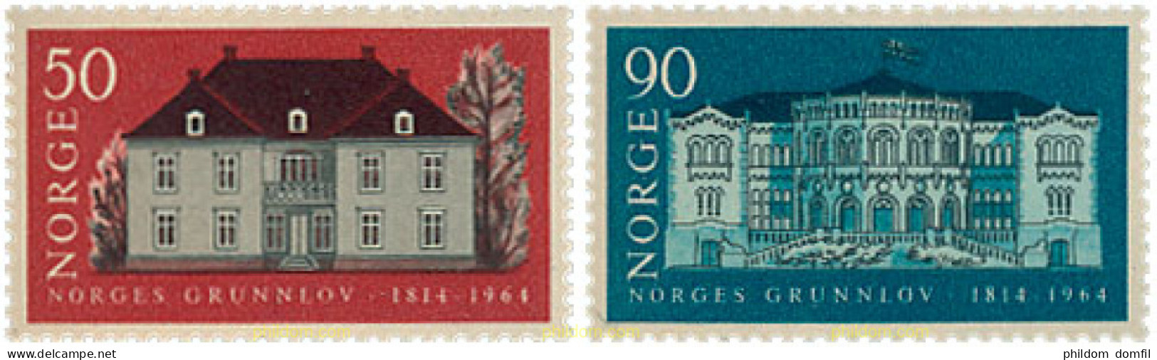 102040 MNH NORUEGA 1964 6 CENTENARIO DE LA CONSTITUCION - Unused Stamps