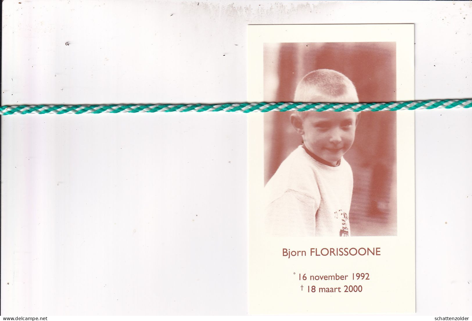 Bjorn Florissoone-Clauw, Ieper 1992, Merkem 2000. Foto - Todesanzeige