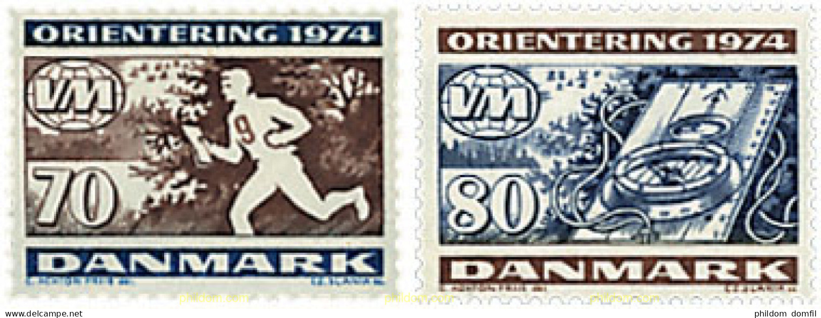96027 MNH DINAMARCA 1974 CAMPEONATO MUNDIAL DE ORIENTACION - Unused Stamps