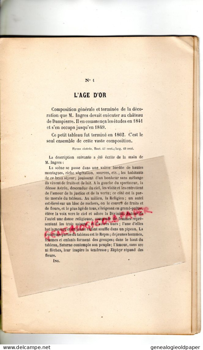 82- MONTAUBAN- 75- PARIS- RARE CATALOGUE VENTE TABLEAUX DESSINS INGRES-PEINTRE-1867- CHARLES PILLET -M. HARO -DROUOT