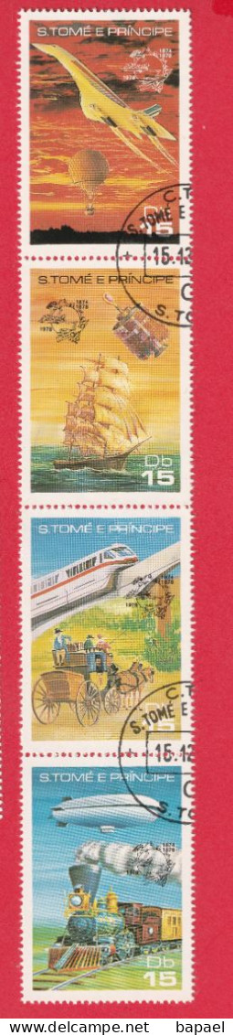 N° Yvert & Tellier 502 à 505 - Sao Tomé-et-Principe (1978) (Oblitéré) - Centenaire De L'Union Postale Universelle - Sao Tome And Principe