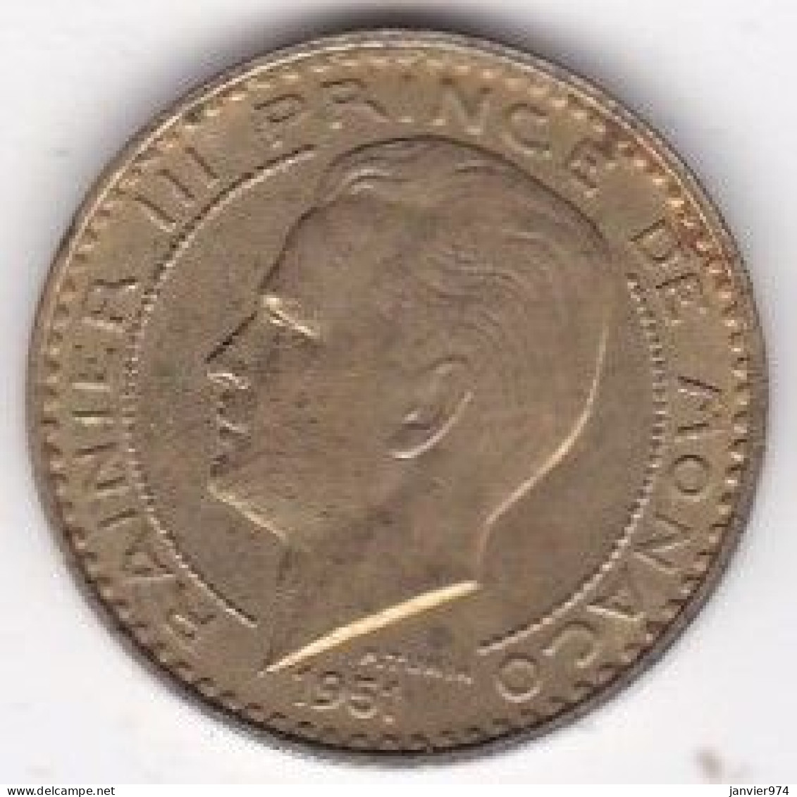 Monaco 10 Francs 1951 Rainier III , En Cupro Aluminium - 1949-1956 Alte Francs