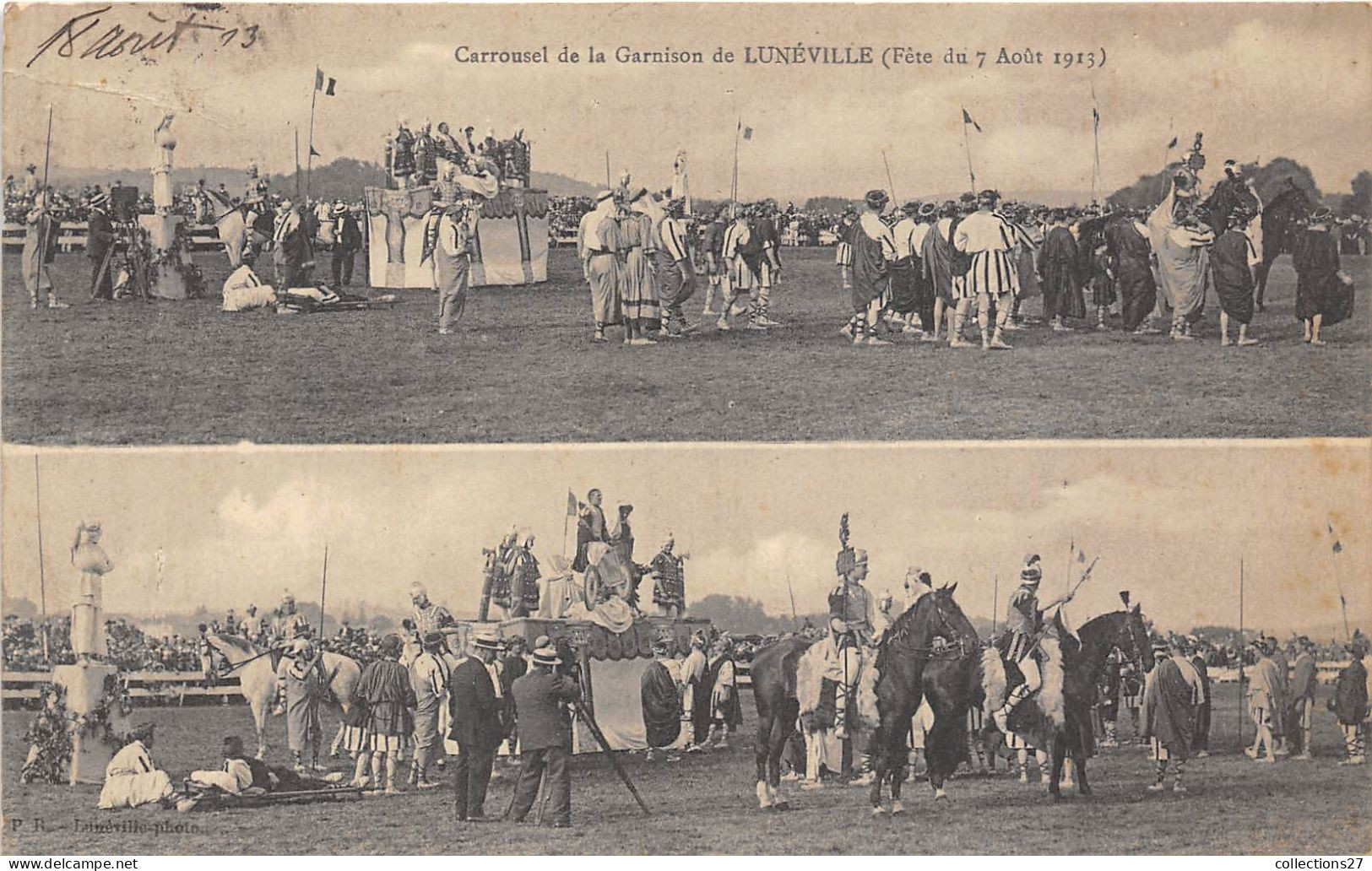 54-LUNEVILLE- CARROUSEL DE LA GARNISON DE LUNEVILLE FÊTE DU 7 AOUT 1913 MULTIVUES - Luneville