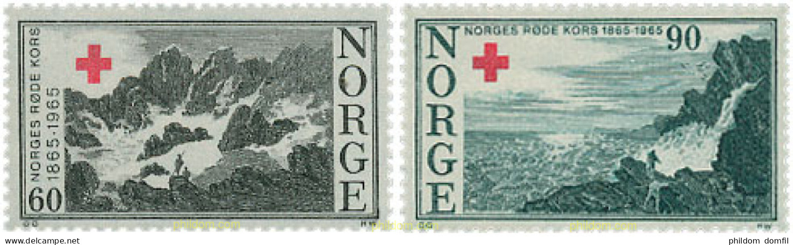 102049 MNH NORUEGA 1965 CRUZ ROJA - Unused Stamps