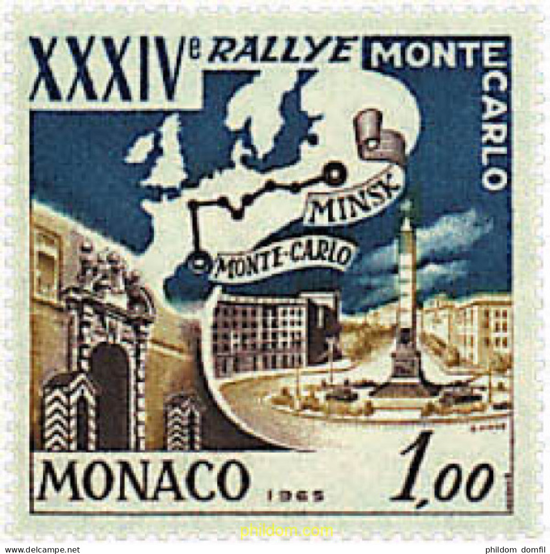 44822 MNH MONACO 1964 34 RALLY AUTOMOVILISTICO DE MONTECARLO - Ungebraucht