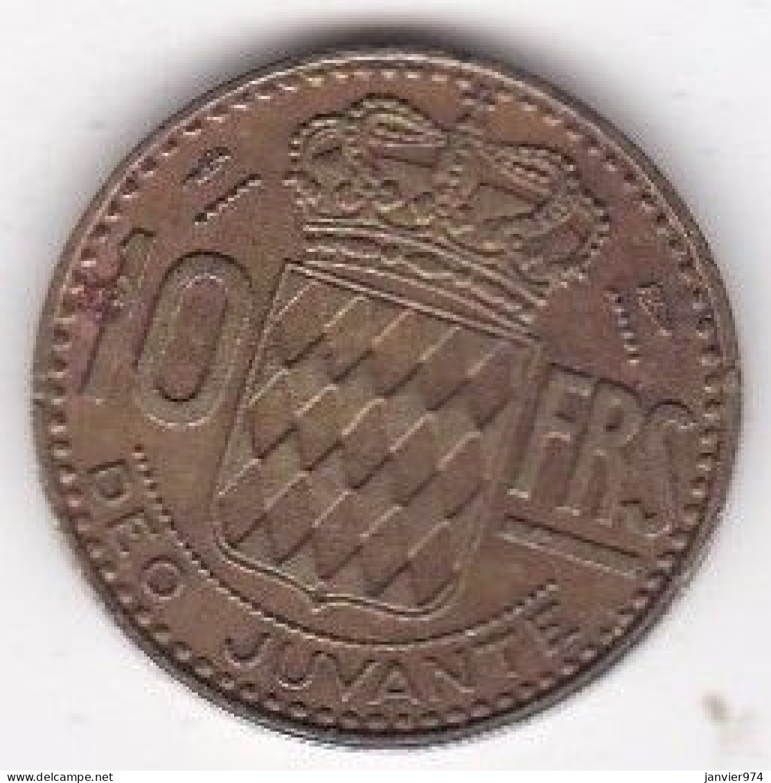 Monaco 10 Francs 1950 Rainier III , En Cupro Aluminium - 1949-1956 Anciens Francs