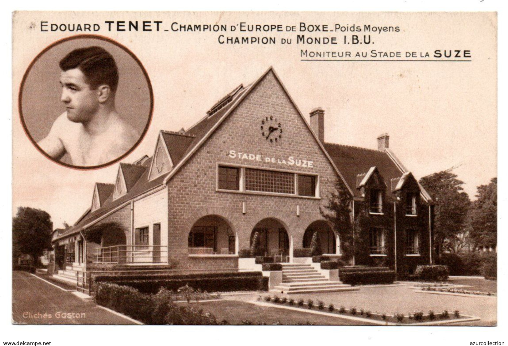 Edouard Tenet. Champion D'Europe De Boxe. Poids Moyens. Moniteur Au Stade De La Suze - Boxe