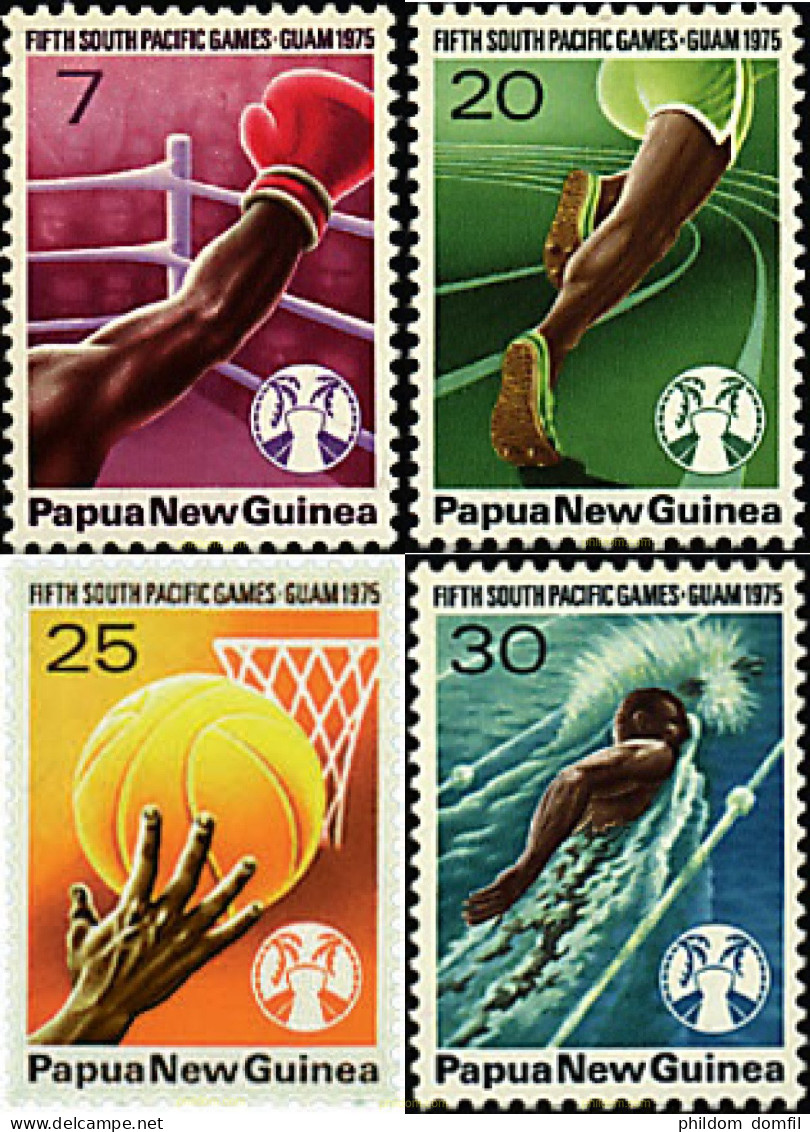 52158 MNH PAPUA NUEVA GUINEA 1975 5 JUEGOS DEPORTIVOS DEL PACIFICO SUR - Papouasie-Nouvelle-Guinée