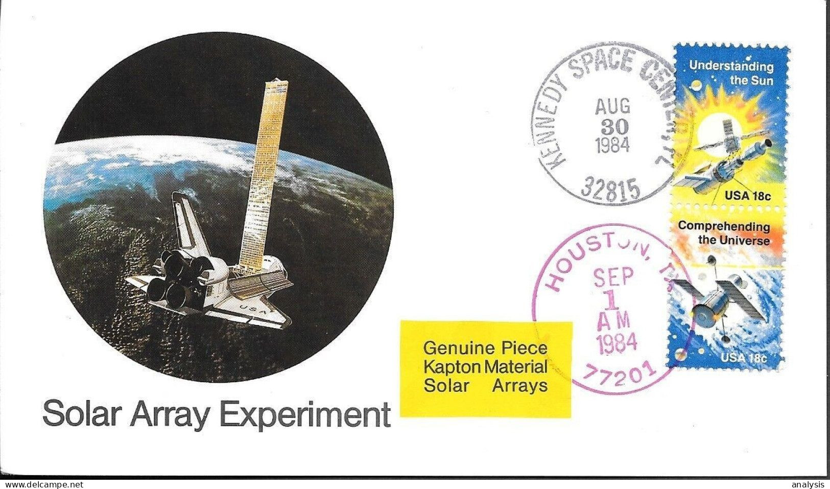 US Space Postcard 1984. Discovery STS-41D Launch. Solar Arrays Kapton - Etats-Unis