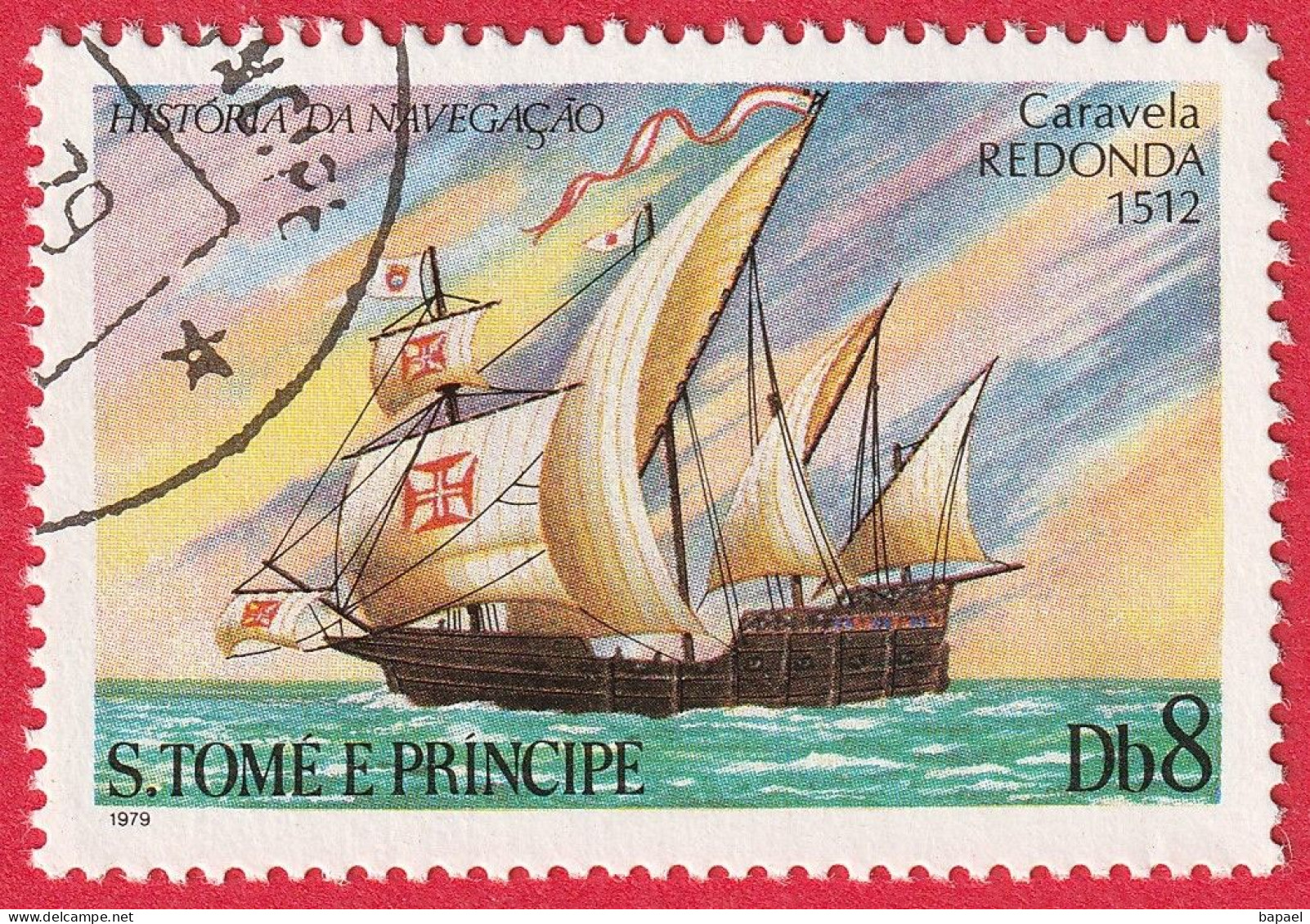 N° Yvert & Tellier 570 - Sao Tomé-et-Principe (1979) (Oblitéré) - Navigation Maritime - Caravelle ''Redonda'' - Sao Tome Et Principe