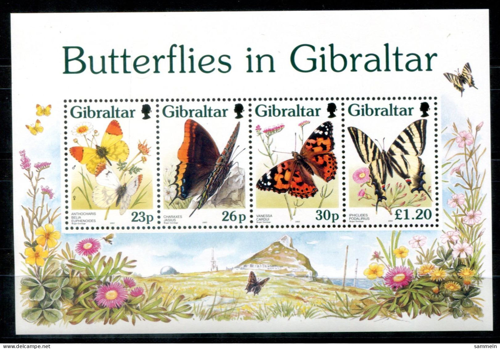 GIBRALTAR Block 28, Bl.28 Mnh - Schmetterlinge, Bizzerflies, Papillons - Gibraltar