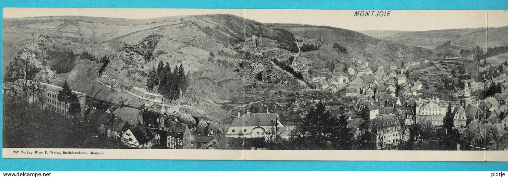 * Montjoie - Monschau (Nordrhein Westfalen - Deutschland) * (Verlag Wwe P Weiss 252) Triptique, Carte Triple, Panorama - Monschau