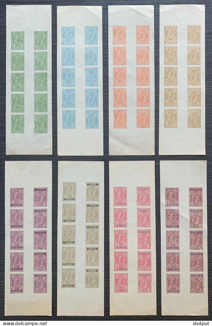 België, 1891, Telegraafzegels, Herdrukken Van TE21/28 - Essais & Réimpressions