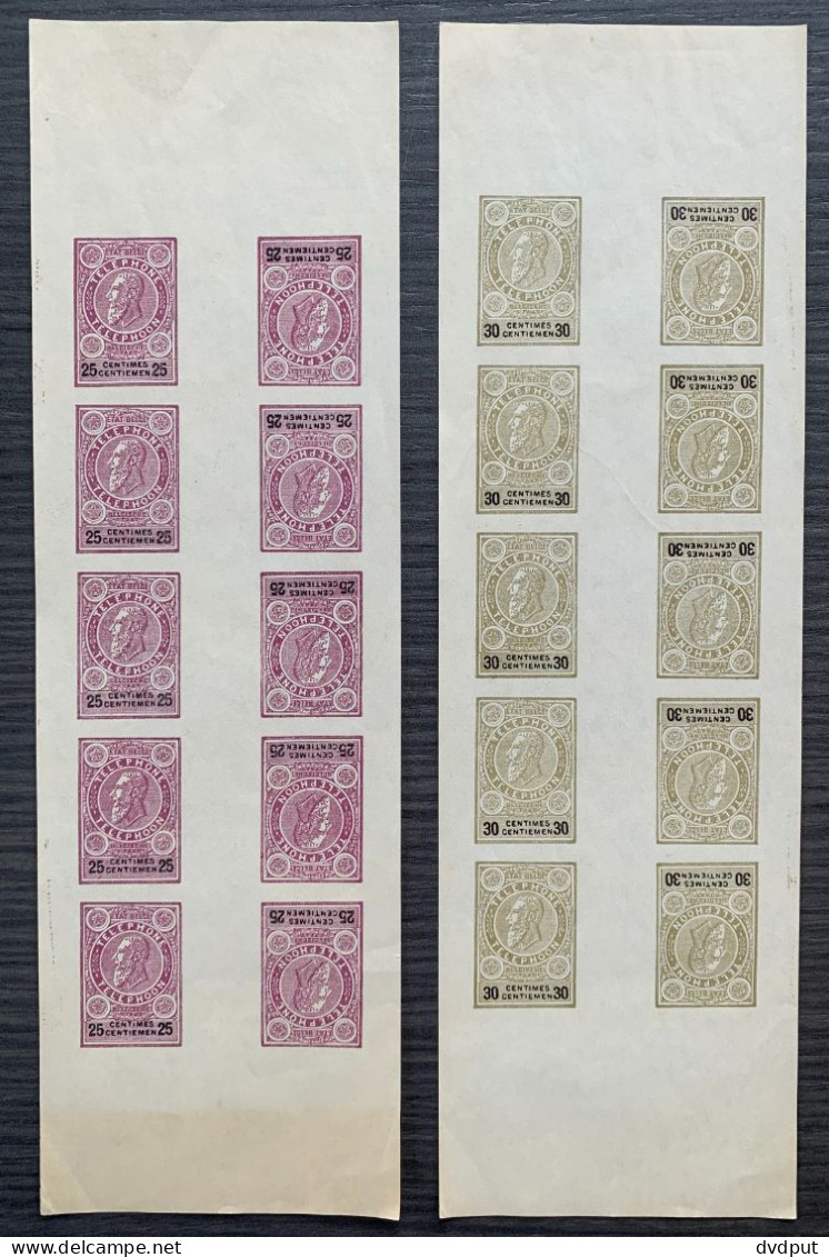 België, 1891, Telegraafzegels, herdrukken van TE21/28