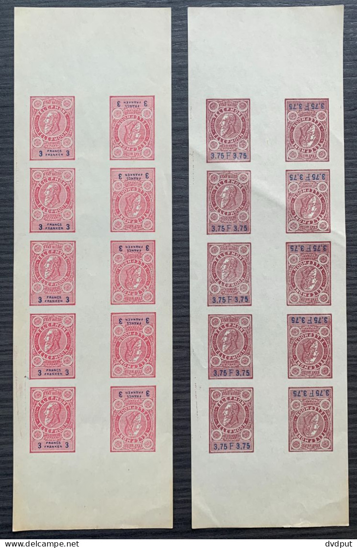 België, 1891, Telegraafzegels, herdrukken van TE21/28