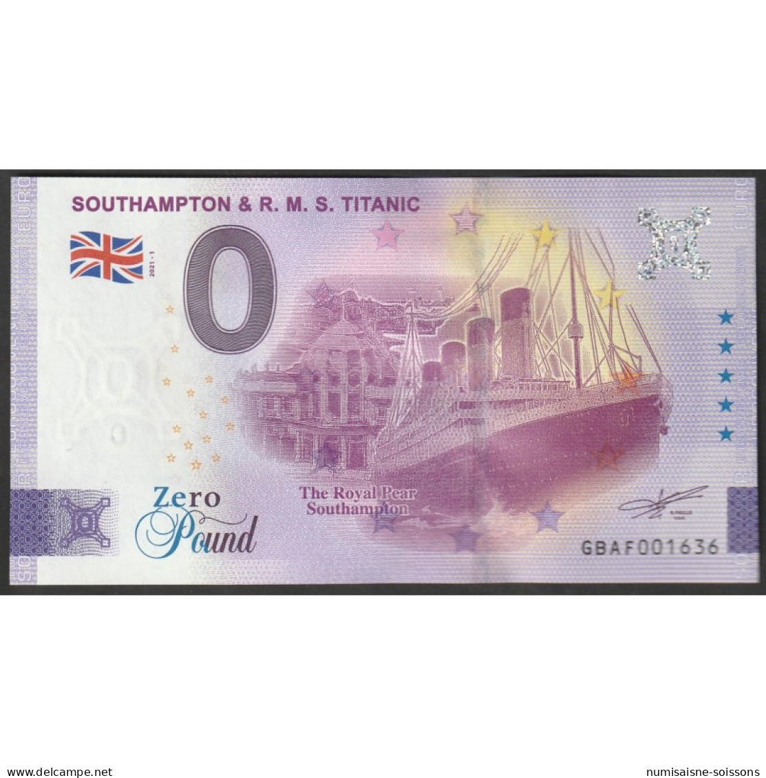 ROYAUME UNI - 0 POUND - SOUTHAMPTON ET R.M.S. TITANIC - 2021-1 - Essais Privés / Non-officiels