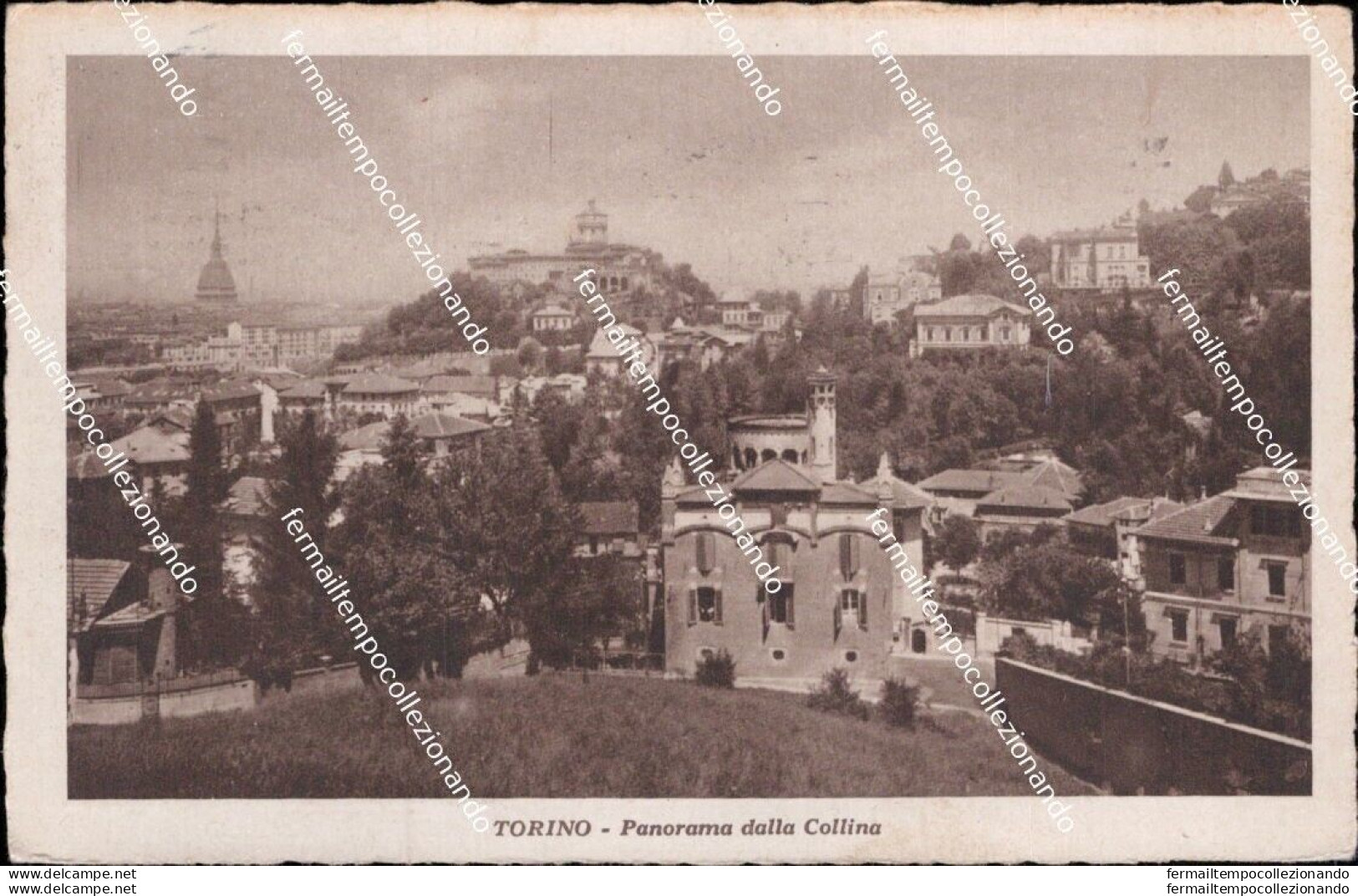 Cm485 Cartolina Torino  Citta' Panorama Dalla Collina 1932 - Other & Unclassified
